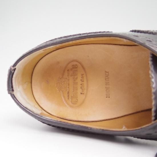 美品★チャーチ(レディース) 24.5cm /SIZE 37.5【★バーウッド/BURWOOD WG/フルブローグ/ウイングチップ】Church's★a941