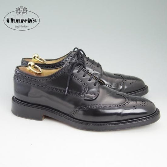 美品★チャーチ 80F/UK8【★グラフトン/GRAFTONE/5都市ロゴ/ポリッシュドバインダーカーフ/173ラスト/フルブローグ】Church's★a951