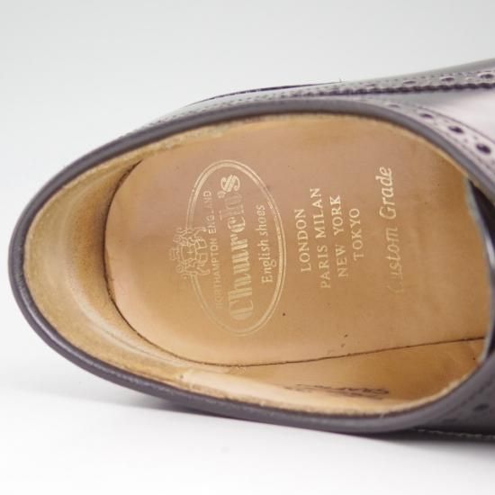 美品★チャーチ 80F/UK8【★グラフトン/GRAFTONE/5都市ロゴ/ポリッシュドバインダーカーフ/173ラスト/フルブローグ】Church's★a951