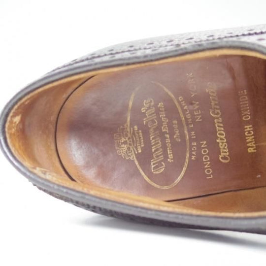 極上★チャーチ 8.5E【★希少!!149ラスト】2都市ロゴ/旧チャーチ/RANCH OXHIDEレザー/フルブローグ/COTSWOLD/85E/Church's★a952