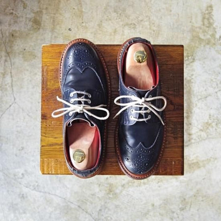 ★トリッカーズ(レディース) SIZE 4【★カントリー短靴/フルブローグ/紺】Tricker's★a968