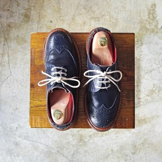 ★トリッカーズ(レディース) SIZE 4【★カントリー短靴/フルブローグ/紺】Tricker's★a968