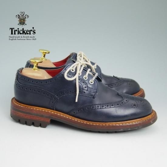 ★トリッカーズ(レディース) SIZE 4【★カントリー短靴/フルブローグ/紺】Tricker's★a968