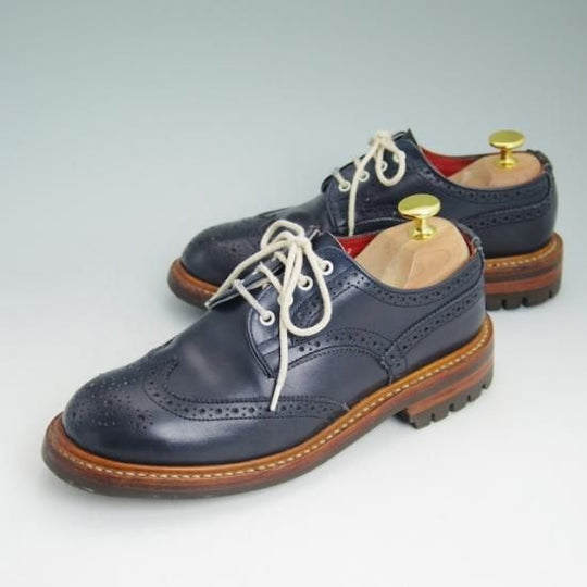 ★トリッカーズ(レディース) SIZE 4【★カントリー短靴/フルブローグ/紺】Tricker's★a968