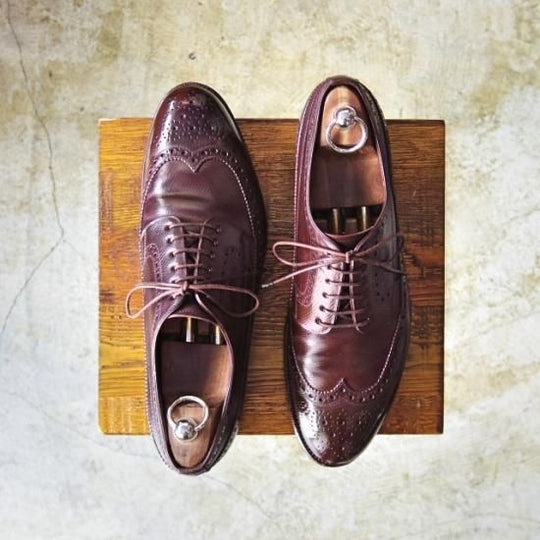 極上★宮城興業 SIZE 7【★超希少!!型押しコードバン】フルブローグ/MIYAGI KOGYO★a983