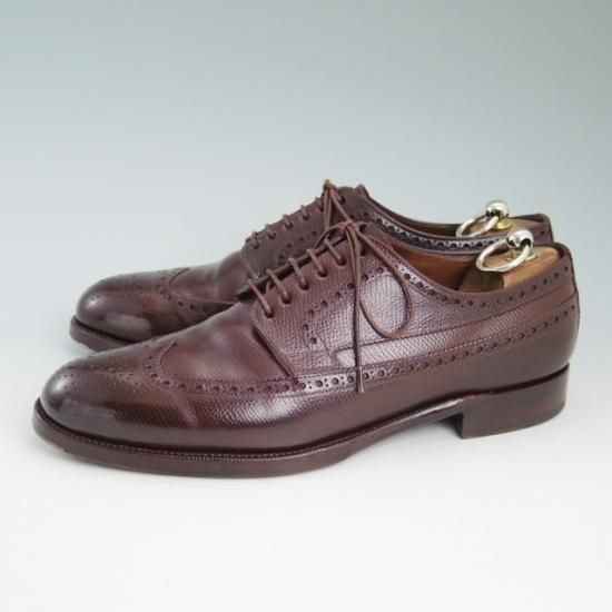 極上★宮城興業 SIZE 7【★超希少!!型押しコードバン】フルブローグ/MIYAGI KOGYO★a983