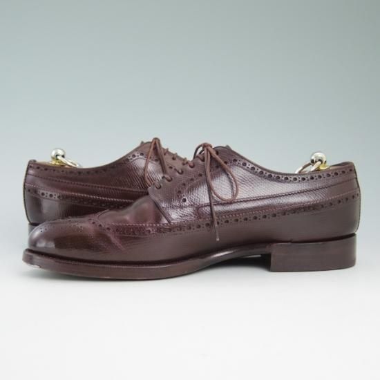 極上☆宮城興業 SIZE 7【☆超希少!!型押しコードバン】フルブローグ