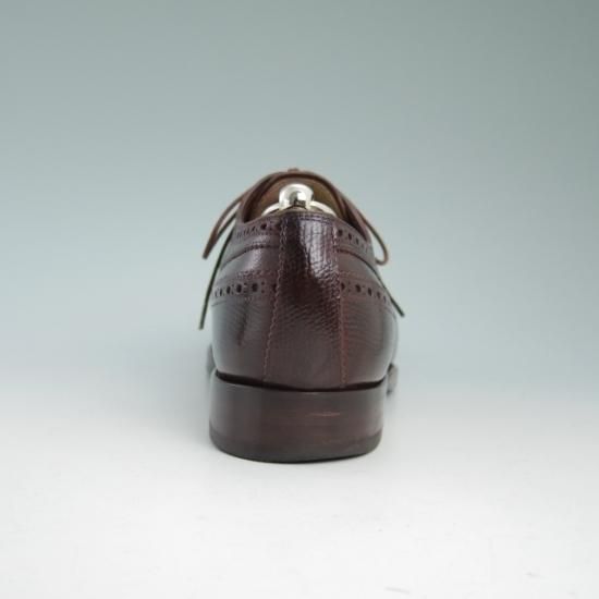 極上★宮城興業 SIZE 7【★超希少!!型押しコードバン】フルブローグ/MIYAGI KOGYO★a983