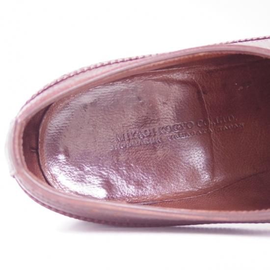 極上★宮城興業 SIZE 7【★超希少!!型押しコードバン】フルブローグ/MIYAGI KOGYO★a983