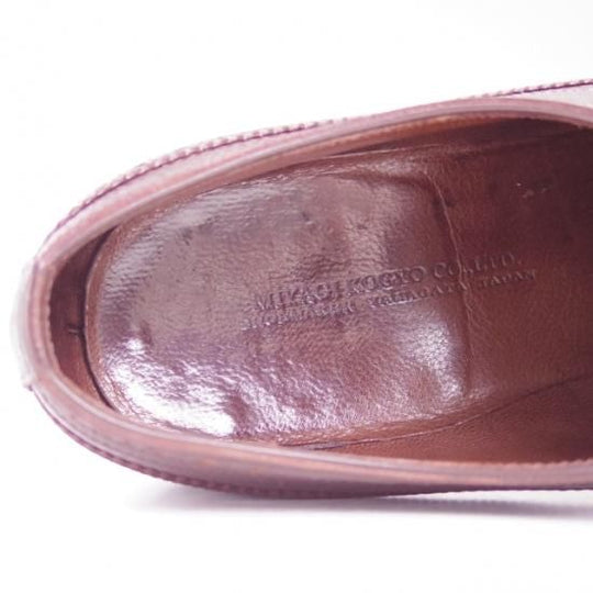 極上★宮城興業 SIZE 7【★超希少!!型押しコードバン】フルブローグ/MIYAGI KOGYO★a983