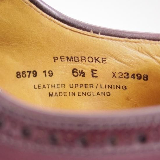 極上★クロケット&ジョーンズ 6.5E【★ダイナイトソール/PEMBROKE/ペンブローク/フルブローグ/325ラスト】Crockett&Jones★a988