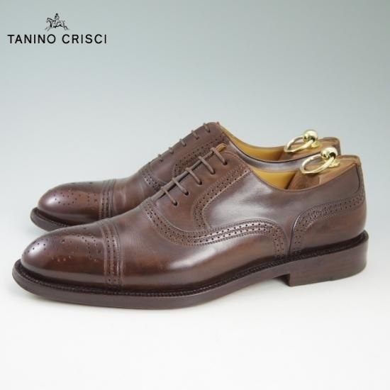 極美品★(伊)タニノクリスチー SIZE 8【★ブラックラピド製法】セミブローグ/TANINO CRISCI★a999