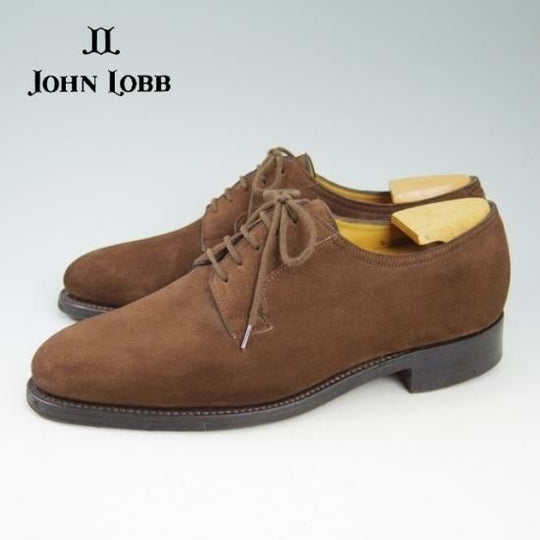 美品★ジョンロブ 5E【★8695ラスト/PIERSON】プレーントゥ/スエード/JOHN LOBB★b008