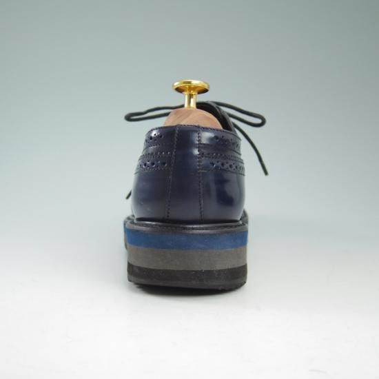 美品★PRADA/プラダ(レディース) SIZE 37.5【★ウイングチップ】フルブローグ/靴/シューズ★b010