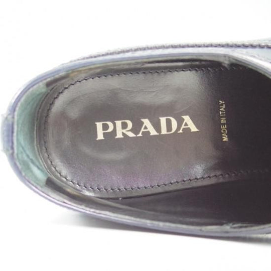 美品★PRADA/プラダ(レディース) SIZE 37.5【★ウイングチップ】フルブローグ/靴/シューズ★b010