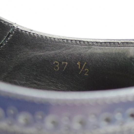 美品★PRADA/プラダ(レディース) SIZE 37.5【★ウイングチップ】フルブローグ/靴/シューズ★b010
