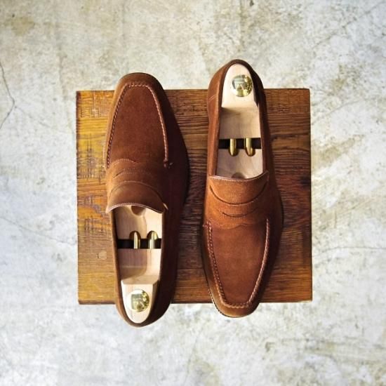 極美品★(伊)ボノーラ SIZE 6.5【★コインローファー】スエード/旧ボノーラ/BONORA★b012