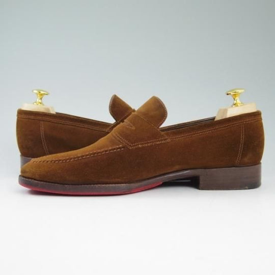 極美品★(伊)ボノーラ SIZE 6.5【★コインローファー】スエード/旧ボノーラ/BONORA★b012