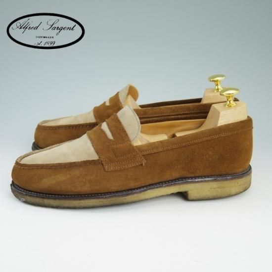 美品★アルフレッドサージェント SIZE 7.5【定7万以上★エクスクルーシブ】スエード/コインローファー/サージェント/Alfred Sargent★b039
