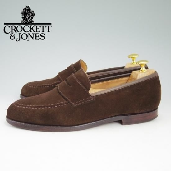美品★クロケット&ジョーンズ 7E【★ボストン/BOSTON/コインローファー/314ラスト/スエード】Crockett&Jones★b042
