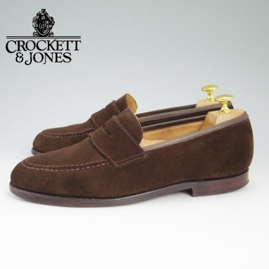 美品★クロケット&ジョーンズ 7E【★ボストン/BOSTON/コインローファー/314ラスト/スエード】Crockett&Jones★b042