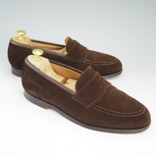 CROCKETT＆JONES BOSTON 2 サイズ7E スエードローファー Crockett&Jones/クロケット&ジョーンズ コインローファー