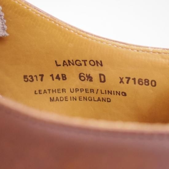 極美品★クロケット&ジョーンズ 6.5D【★LANGTON/パンチドキャップトゥ】Crockett&Jones★b043