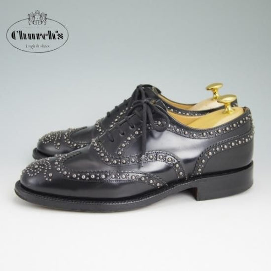 美品★チャーチ 60F/UK6【★バーウッド/スタッズ/BURWOOD 2S/81ラスト/4都市ロゴ/ポリッシュドバインダーカーフ】Church's★b054