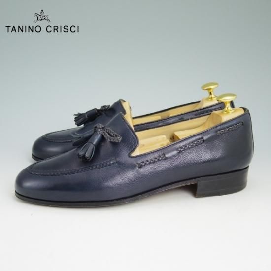 極美品★(伊)タニノクリスチー SIZE 5.5【★紺色/リボンローファー】TANINO CRISCI★b058