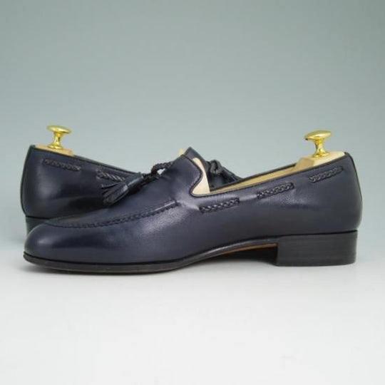 極美品★(伊)タニノクリスチー SIZE 5.5【★紺色/リボンローファー】TANINO CRISCI★b058