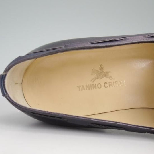 極美品★(伊)タニノクリスチー SIZE 5.5【★紺色/リボンローファー】TANINO CRISCI★b058