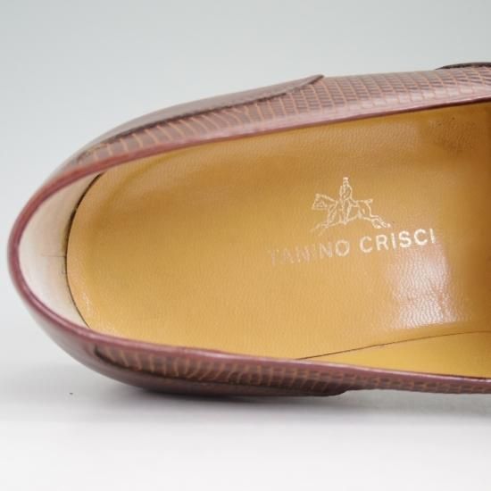 ★(伊)タニノクリスチー SIZE 5.5【★極上!!イグアナ リザード仕様】リアルリザード/リボンタッセル/ローファー/TANINO CRISCI★b061