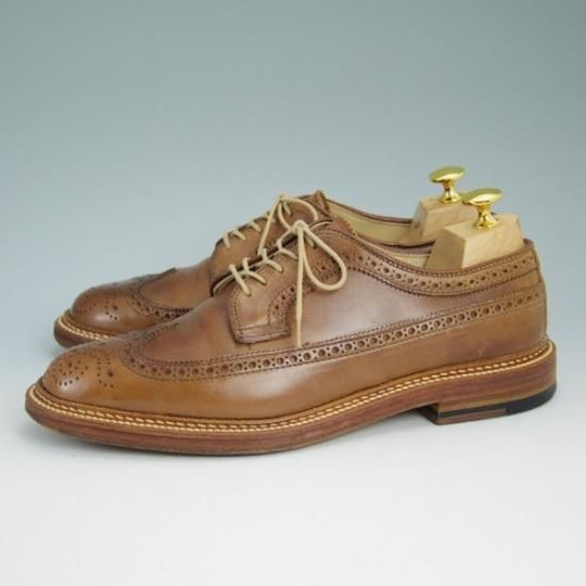 美品★オールデン 7D【★クロムエクセルレザー仕様/バリーラスト/97870/ロングウイング/フルブローグ】ALDEN★b062