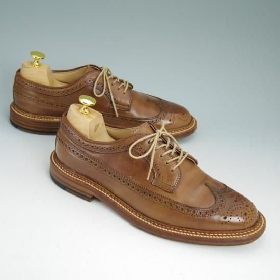 美品★オールデン 7D【★クロムエクセルレザー仕様/バリーラスト/97870/ロングウイング/フルブローグ】ALDEN★b062