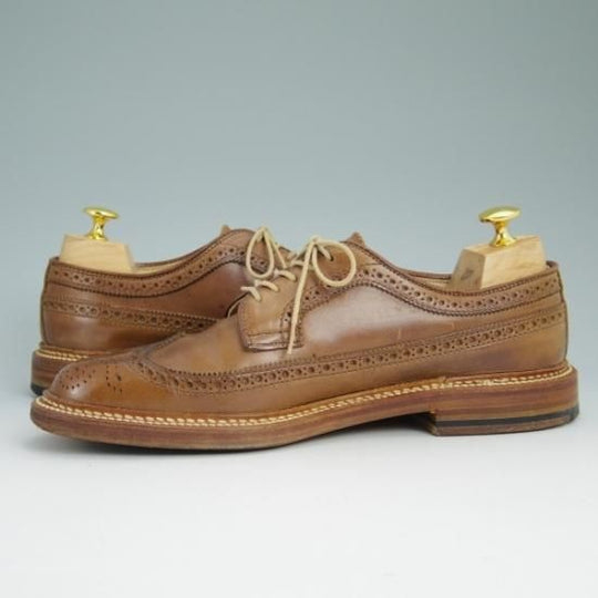 美品★オールデン 7D【★クロムエクセルレザー仕様/バリーラスト/97870/ロングウイング/フルブローグ】ALDEN★b062