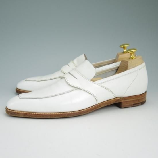 極上★クロケット&ジョーンズ 7D【★ポールスミス別注/PaulSmith/コインローファー/白】Crockett&Jones★b070