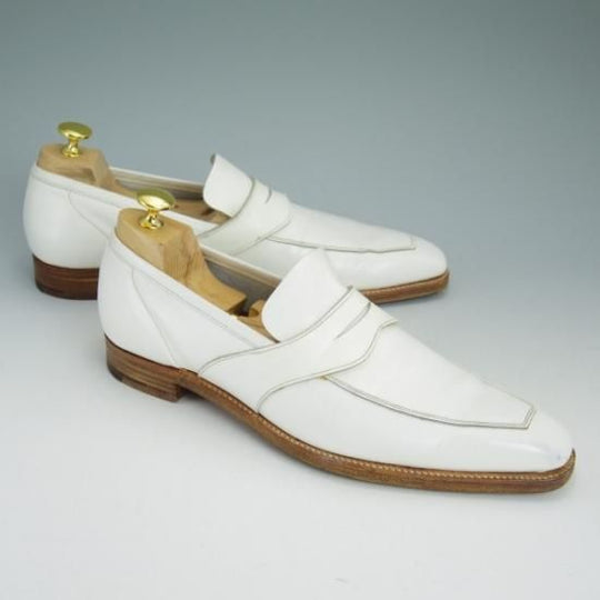 極上★クロケット&ジョーンズ 7D【★ポールスミス別注/PaulSmith/コインローファー/白】Crockett&Jones★b070