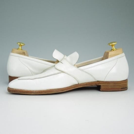 極上★クロケット&ジョーンズ 7D【★ポールスミス別注/PaulSmith/コインローファー/白】Crockett&Jones★b070