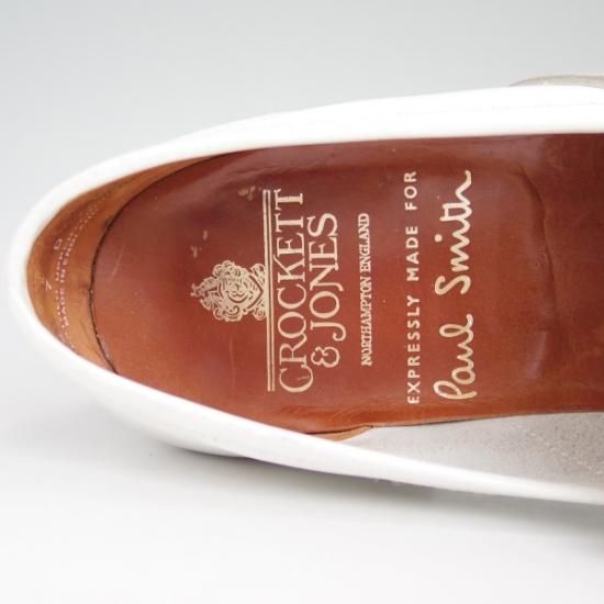 極上★クロケット&ジョーンズ 7D【★ポールスミス別注/PaulSmith/コインローファー/白】Crockett&Jones★b070