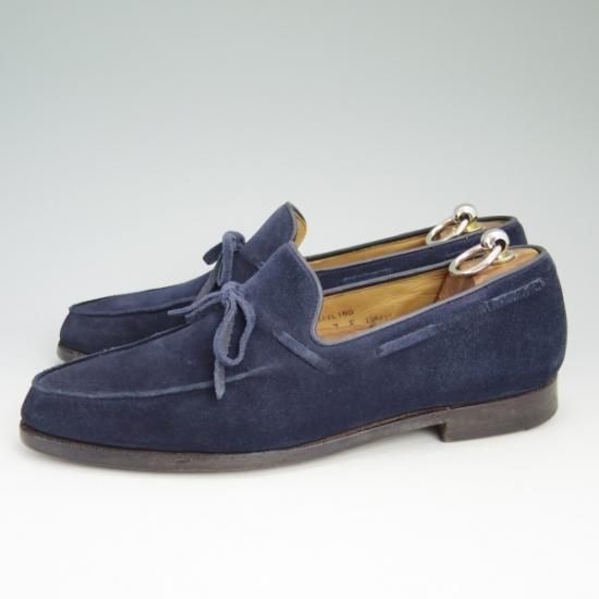美品★クロケット&ジョーンズ 7E【★紺色/ネイビー/HAYLING/リボン ローファー】Crockett&Jones★b071