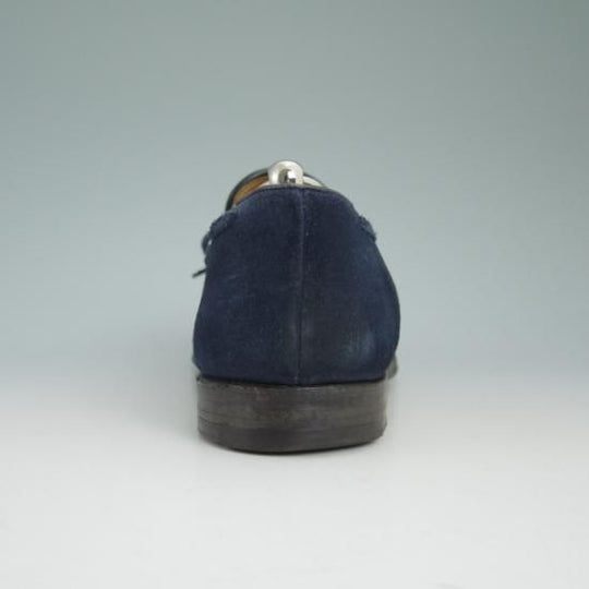美品★クロケット&ジョーンズ 7E【★紺色/ネイビー/HAYLING/リボン ローファー】Crockett&Jones★b071