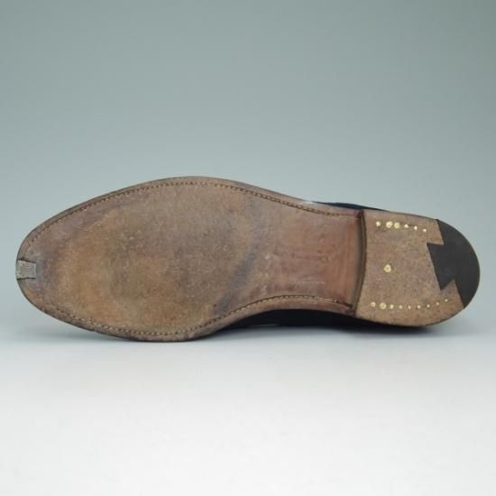 美品★クロケット&ジョーンズ 7E【★紺色/ネイビー/HAYLING/リボン ローファー】Crockett&Jones★b071