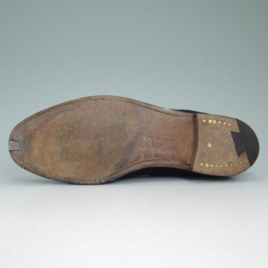 美品★クロケット&ジョーンズ 7E【★紺色/ネイビー/HAYLING/リボン ローファー】Crockett&Jones★b071
