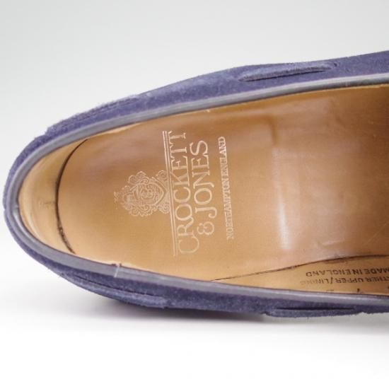 美品★クロケット&ジョーンズ 7E【★紺色/ネイビー/HAYLING/リボン ローファー】Crockett&Jones★b071