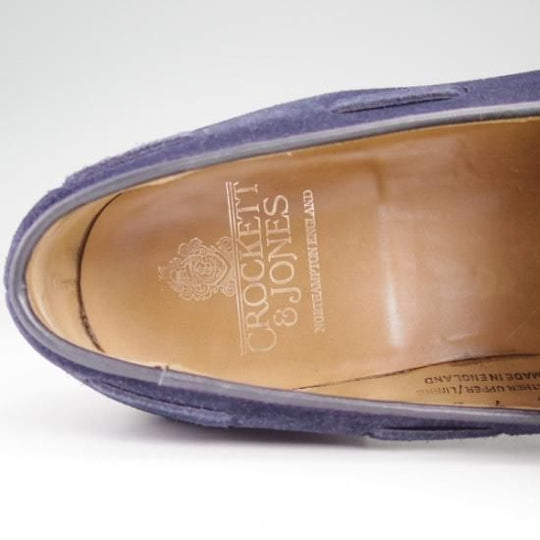 美品★クロケット&ジョーンズ 7E【★紺色/ネイビー/HAYLING/リボン ローファー】Crockett&Jones★b071