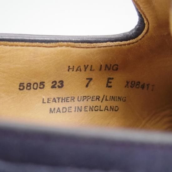 美品★クロケット&ジョーンズ 7E【★紺色/ネイビー/HAYLING/リボン ローファー】Crockett&Jones★b071