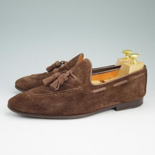 美品★サントーニ SIZE 6【★ビームス/BEAMS別注】タッセルローファー/スエード/Santoni★b079