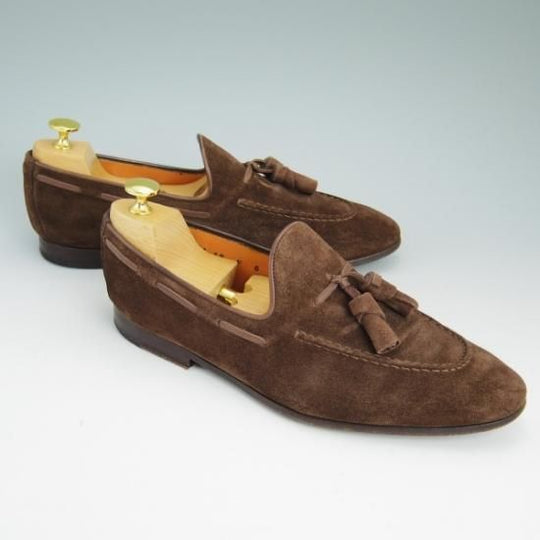 美品★サントーニ SIZE 6【★ビームス/BEAMS別注】タッセルローファー/スエード/Santoni★b079