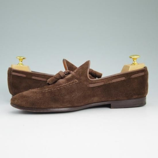 美品★サントーニ SIZE 6【★ビームス/BEAMS別注】タッセルローファー/スエード/Santoni★b079
