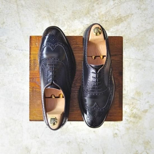 極美品★クロケット&ジョーンズ 7.5E【★上級!!ハンドグレードライン】Downing/330ラスト/フルブローグ/Crockett&Jones★b084